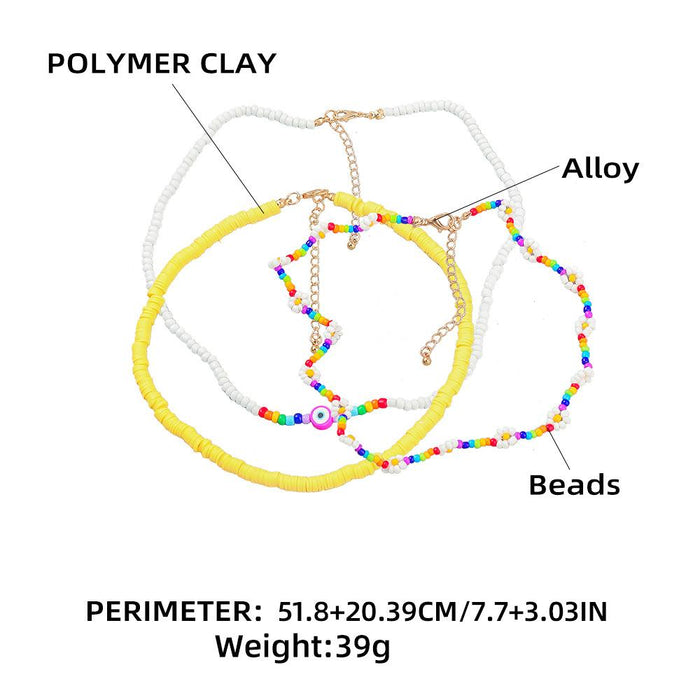 Boho Clavicle Chain Floral Handwoven Bead Necklace