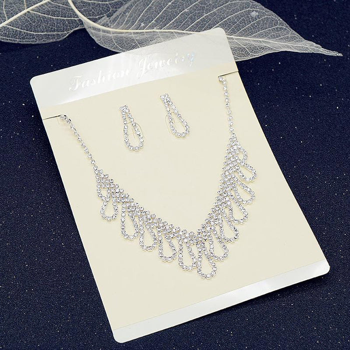 New Simple Women's Jewelry Earrings Necklace Two Piece Set
