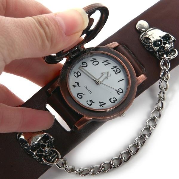 Men's Skull Watch Clamshell Creative Wristwatch Men Bracelet Watches