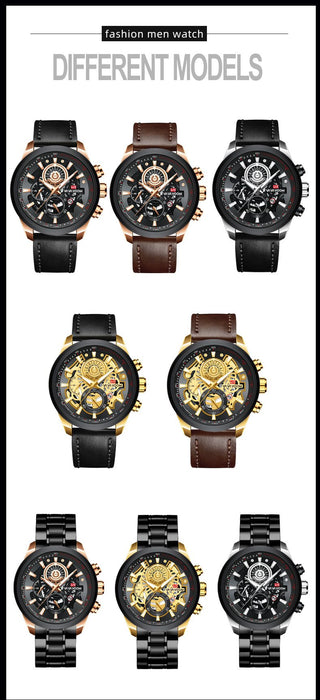 Business Men's Non-Automatic Mechanical Multi-Function Watch Sports Luminous Calendar Watch