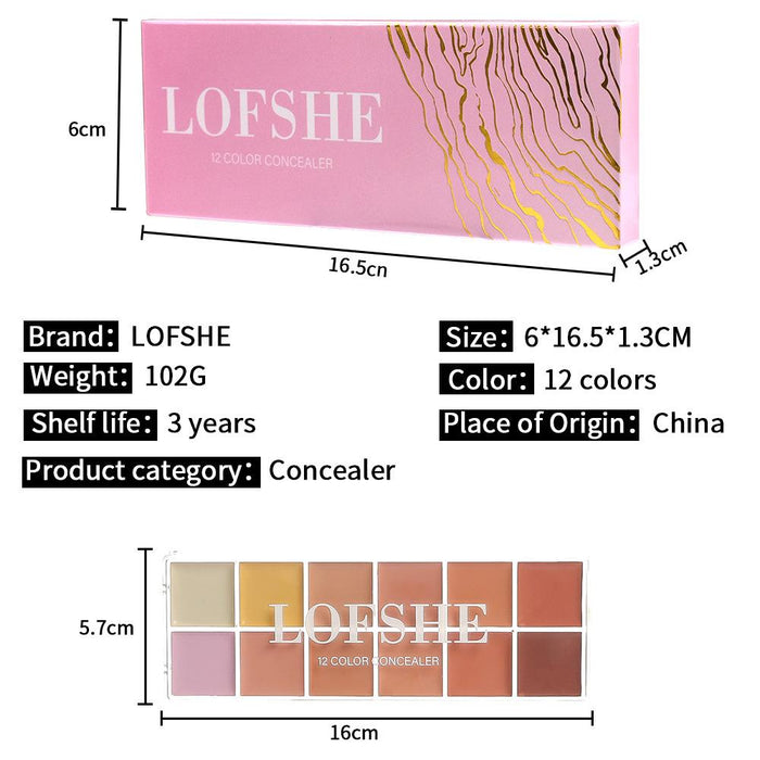 12 colour concealer, lasting nude make-up to cover pox and ink.