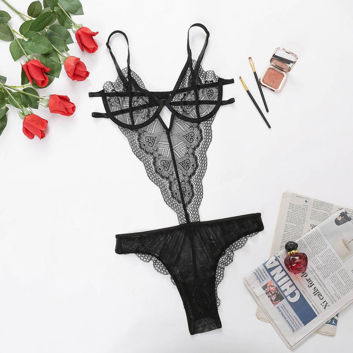 Sexy Women Lingerie Lace Backless Bodysuit