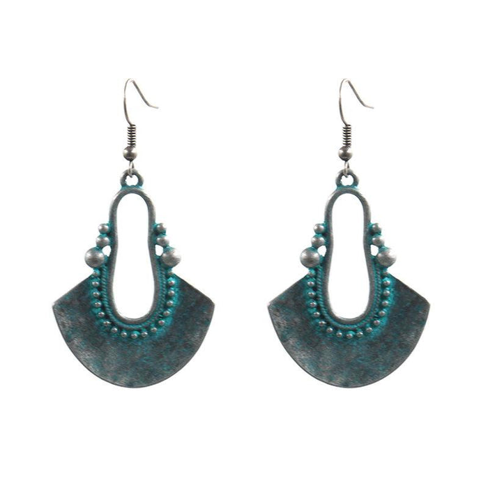 Women's Vintage Boho Greenstone Earrings