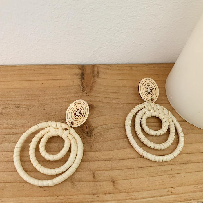Bohemian Long Handmade Rattan Tassel Earrings