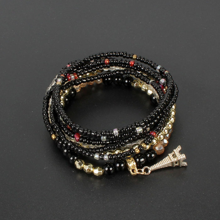 Metal Eiffel Tower Rice Bead Multi-layer Temperament Women's Bracelet