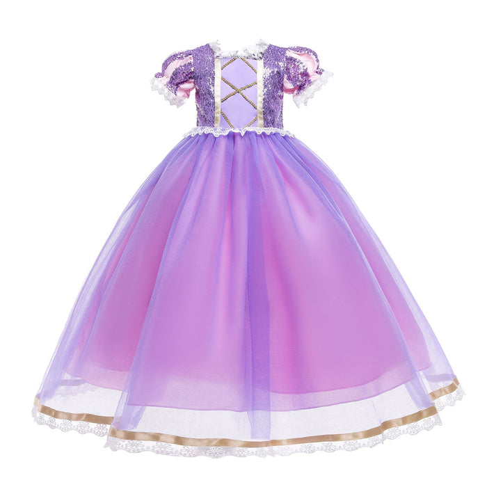 Snow white snow and ice long hair Princess Dress