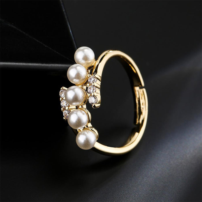 New Fashion Personalized Zircon Gold Color Women's Opening Ring