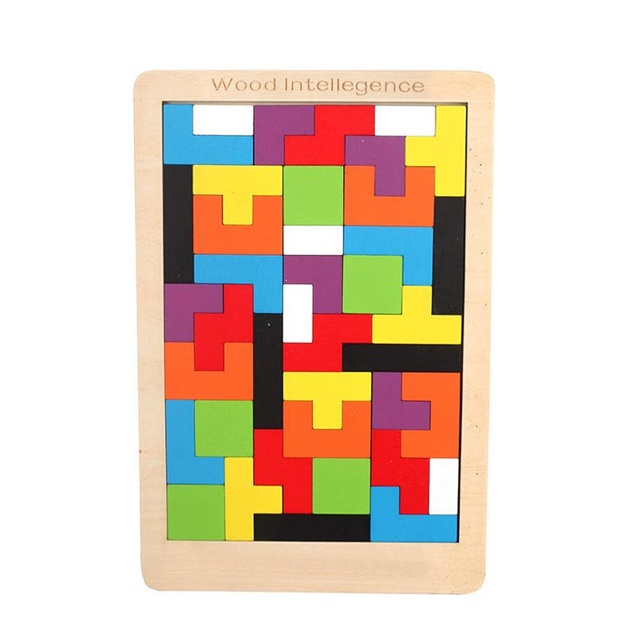 Colorful 3D Puzzle Wooden Tangram Math Toys