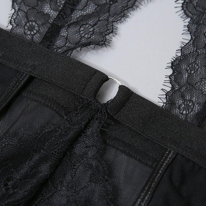 Sexy Slim Hollow Bodysuit Lace Women One-piece Underwear