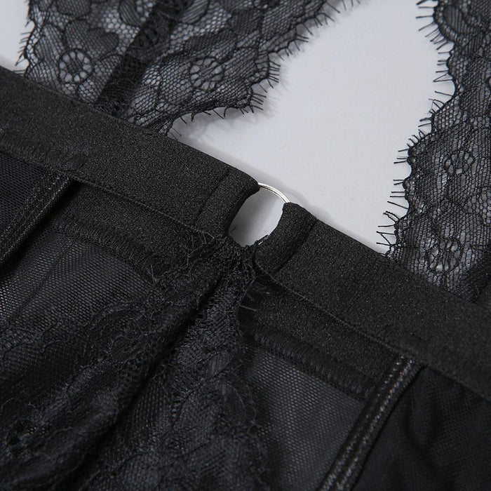 Sexy Slim Hollow Bodysuit Lace Women One-piece Underwear