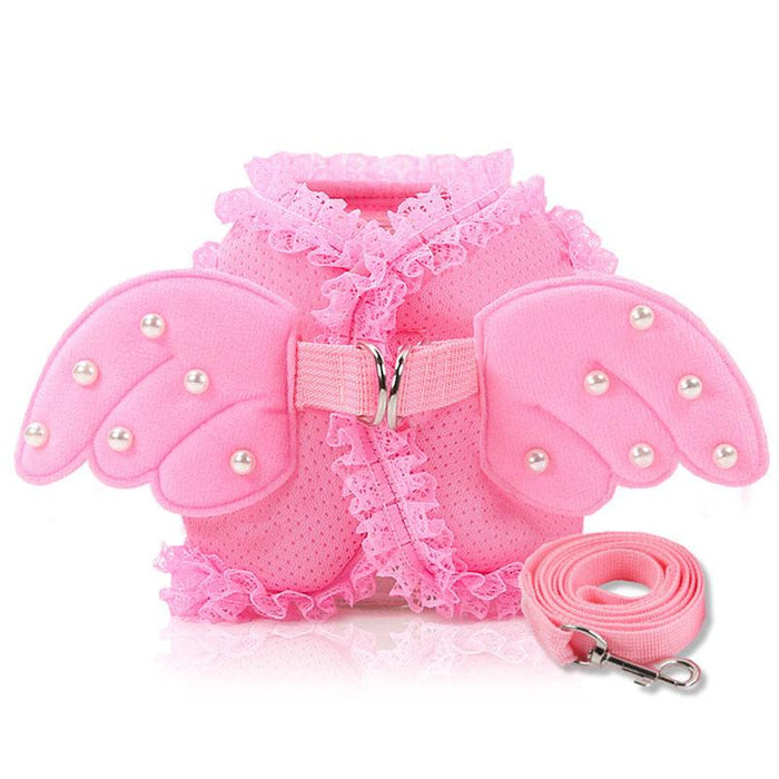 Angel Wings Dog Harness And Leash Set French Bulldog Breathable Small Dog Clothes Perro Supplies Pug Chihuahua Puppy Accessories