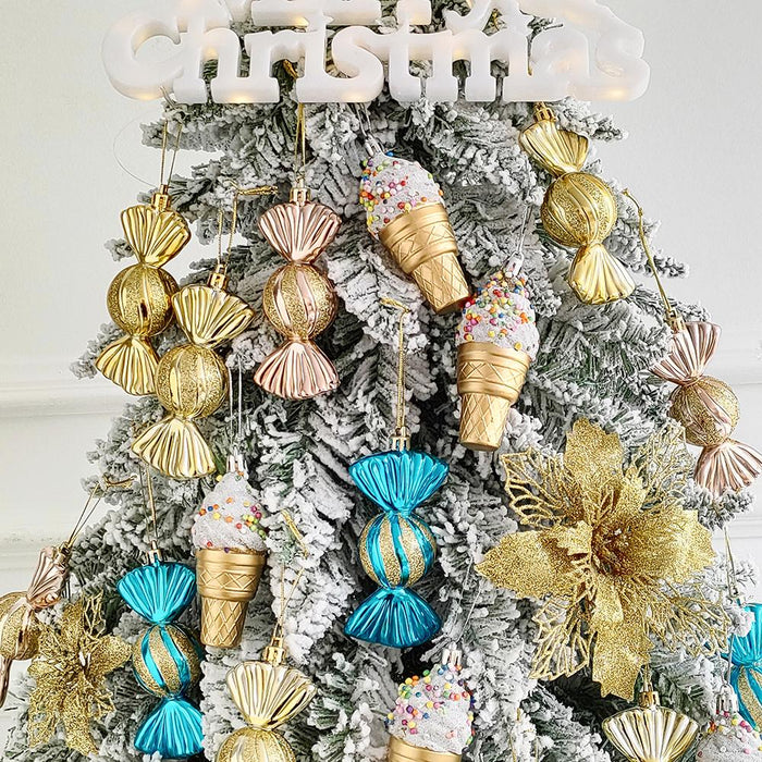 3pcs/Box Christmas Ball Ornament Balice Ice Cream Candy