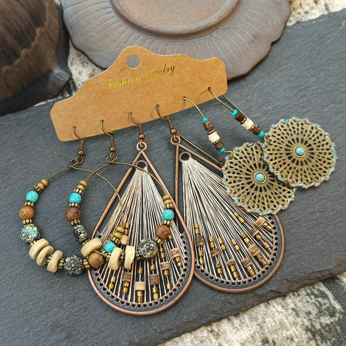 3 pairs/set Earrings Bohemian Style Jewelry X0X36197