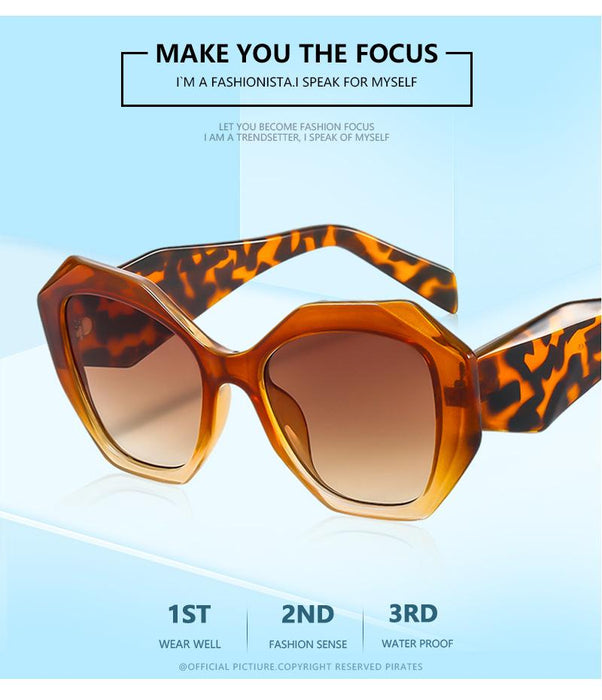 Polygonal light luxury simple contrast Sunglasses
