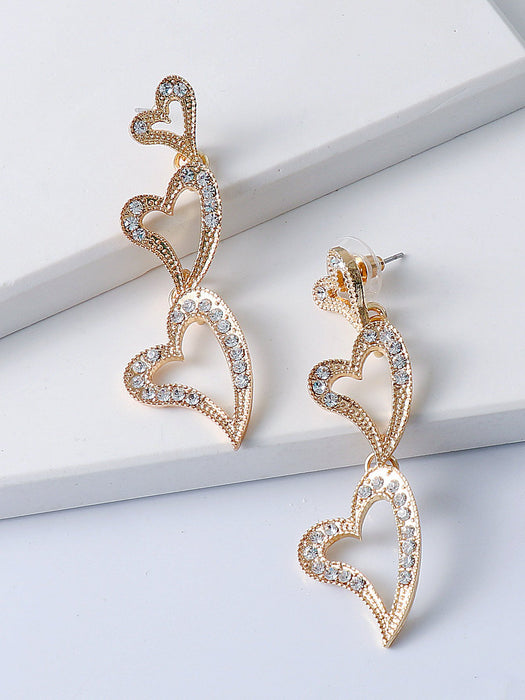 New Simple Temperament Fashion Women's Earring Accessories Inlaid Rhinestone