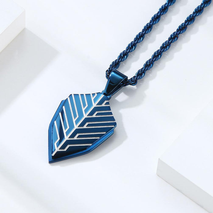 Cool Men's Battle Shield Titanium Steel Pendant Necklace