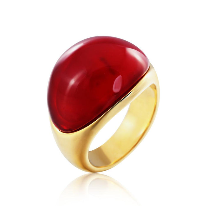 Fashion Ruilifeng Simple Cat's Eye Stone Women's Titanium Steel Ring