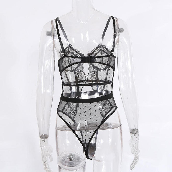 Lace Stitching Sexy Lingerie Women Base Layer Bodysuit