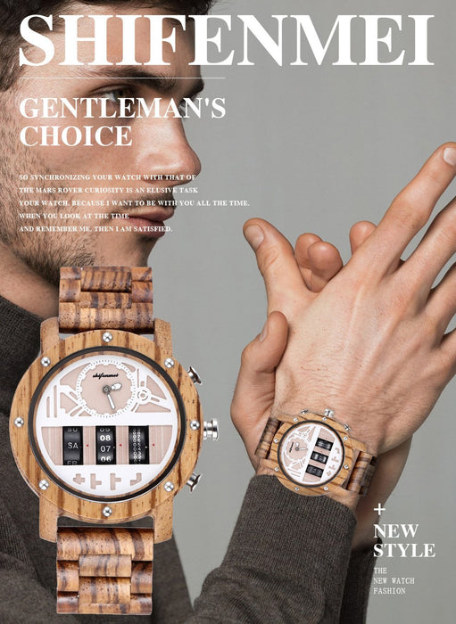 Multifunctional Men's Wooden Watch Outdoor Sports Watch