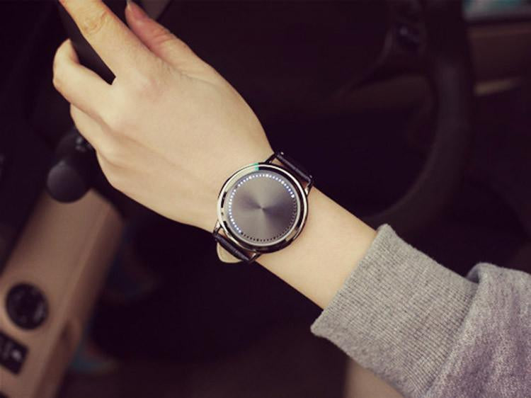 New Led Touch Watches Fashion Casual Creative Leather Watch