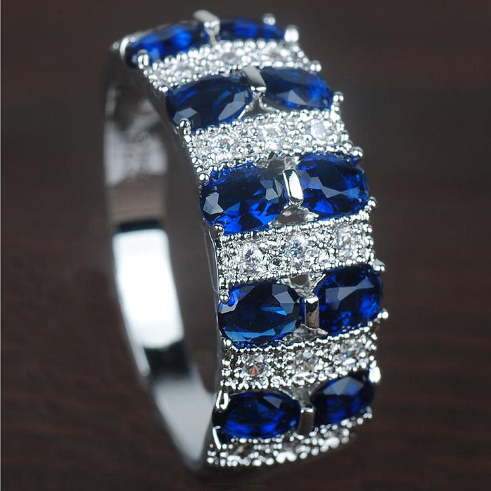 Luxury Woman Oval Cut Zircon Ring Jewelry