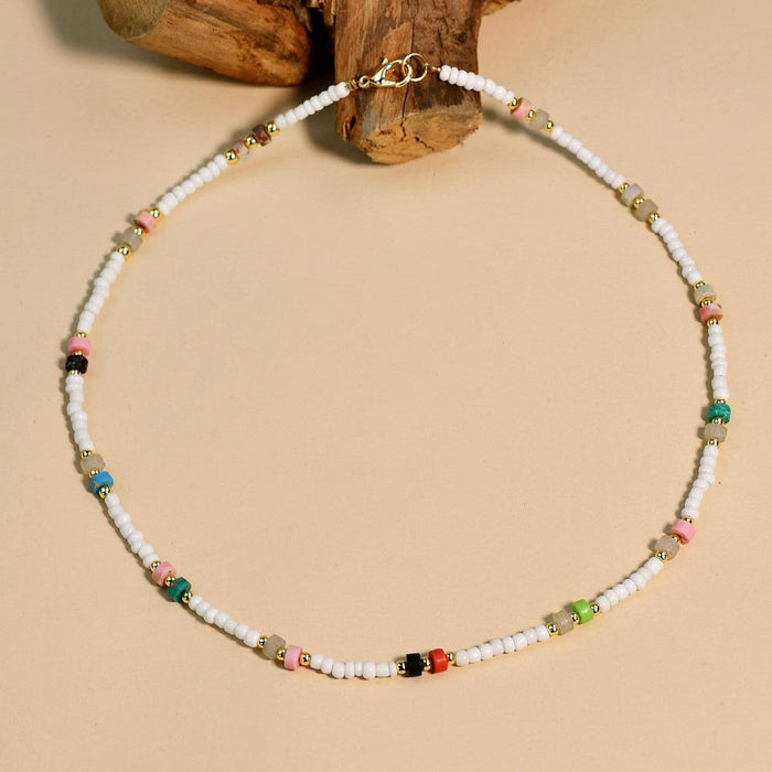 DIY Handmade Beaded Stone Necklace