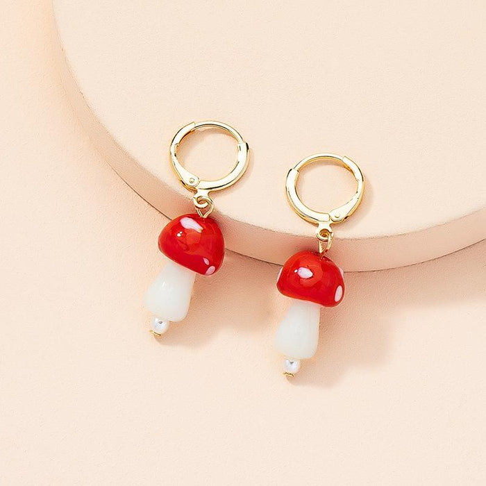 New Retro Fashion Mushroom Women's Stud Earrings