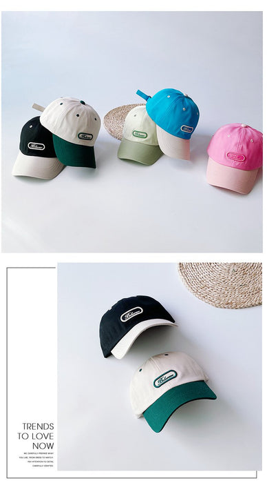 Fashion Color Block Simple Embroidered Children's Baseball Cap