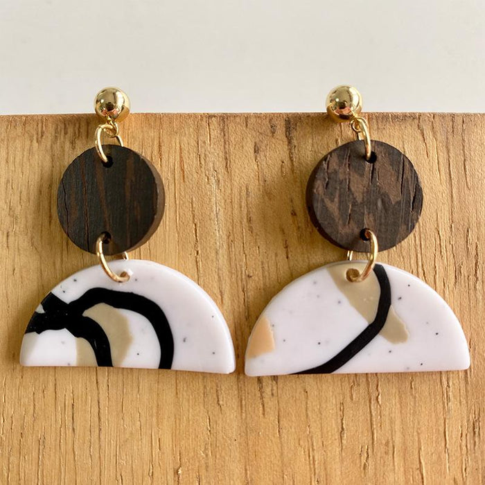 Geometric Graffiti Style Polymer Clay Earrings