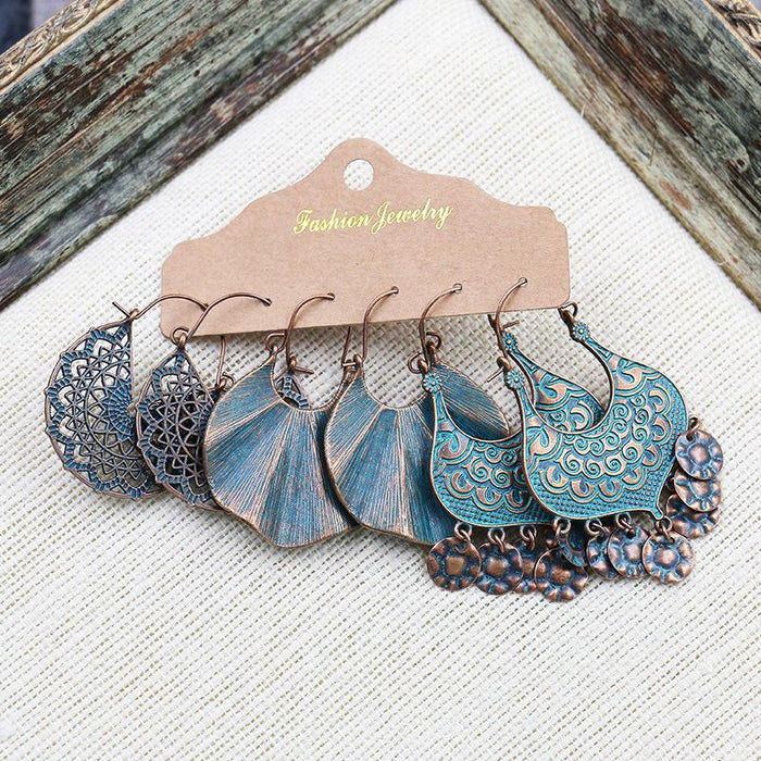 3 pairs/set Earrings Bohemian Style Jewelry X0X36216