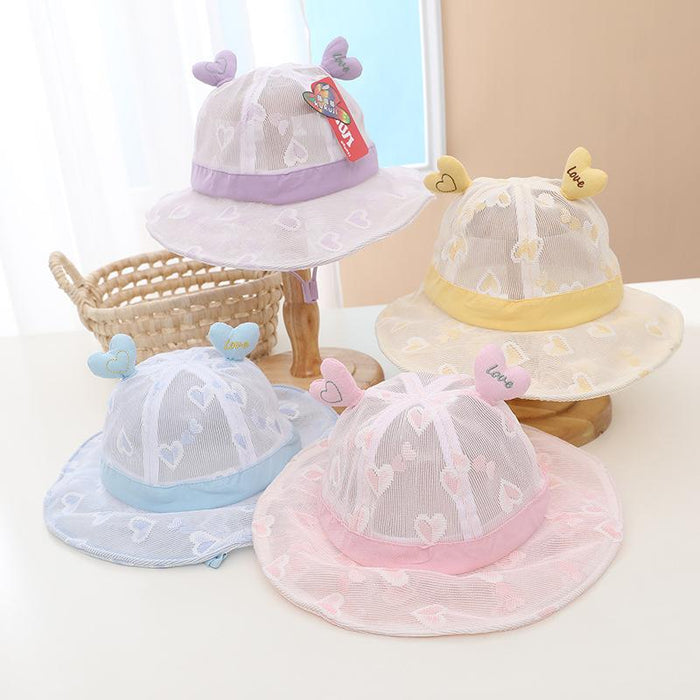 Summer Lace Cute Love Children's Mesh Hat