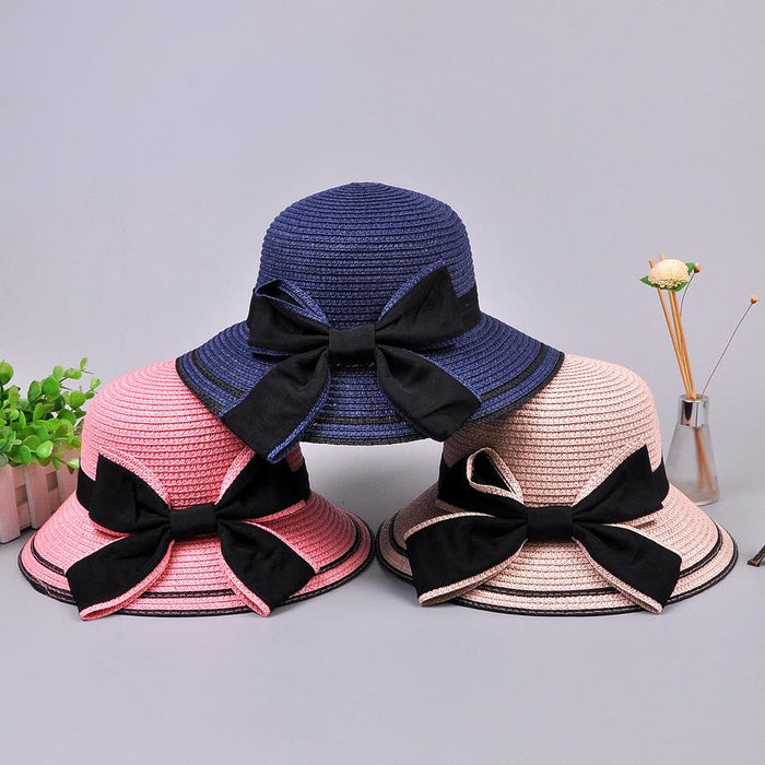 Summer Bow Princess Hat Parent-child Grass Bucket Hat