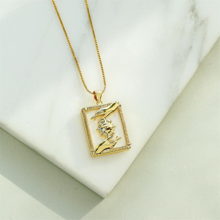 New Personalized Fashion Gold Color Zircon Pendant Necklace
