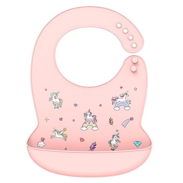 Silicone Baby Bib Waterproof Cartoon Feeding Soft Adjustable Scarf