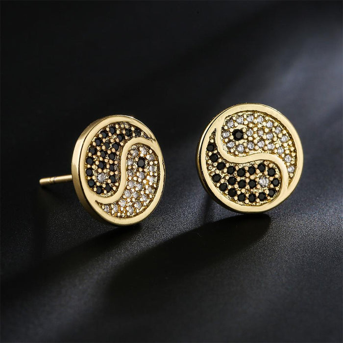 New Fashion Personalized Black and White Zircon Earrings