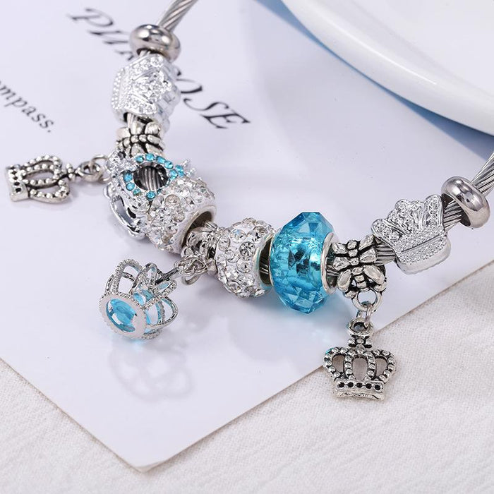 Titanium Steel Adjustable Color Crown Pendant Bracelet