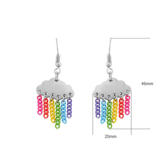 Simple Fashion Rainbow Tassel Women's Earrings
