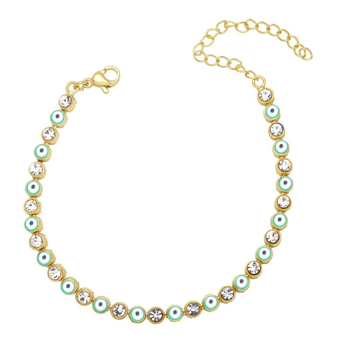 Fashion Zircon Oil Dripping Devil's Eye Bracelet