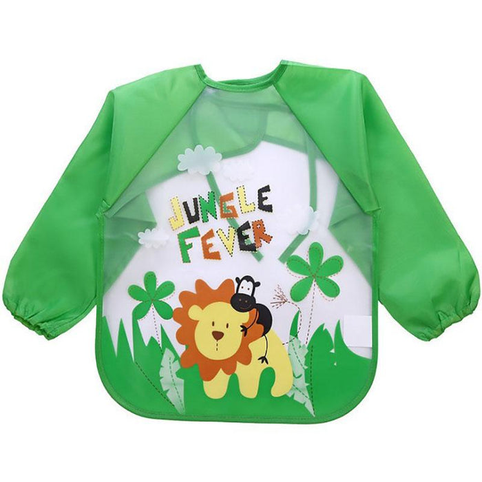 Cute Bibs Waterproof Long Sleeve Apron Children Feeding Smock