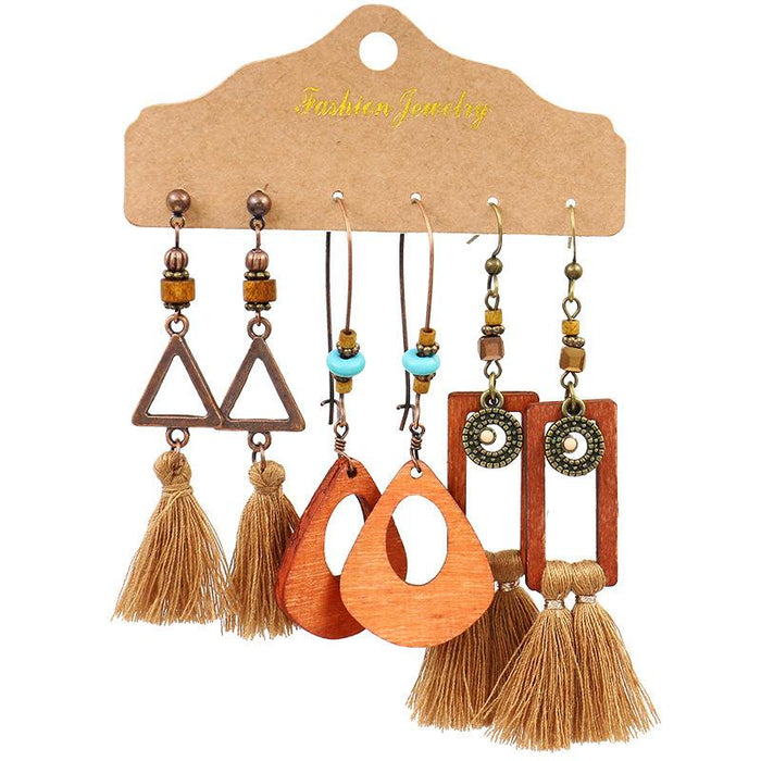 3 pairs/set Earrings Bohemian Style Jewelry X0X36216