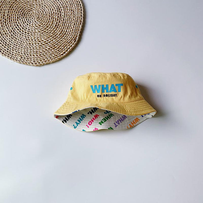 WHAT Letter Reversible Children's Bucket Hat