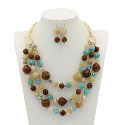 Women's jewelry exaggerated resin multi-layer Necklace accessories