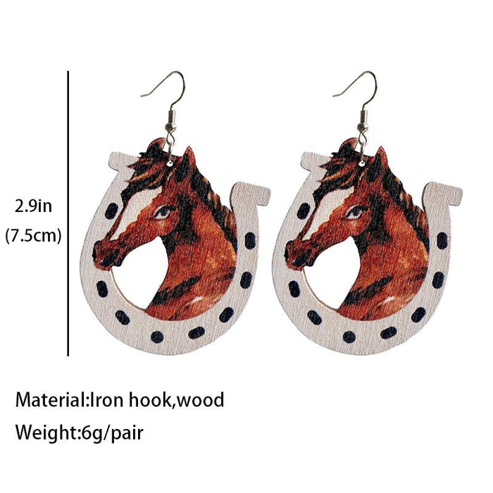 Creative Sunflower Cactus Women's Wooden Earrings