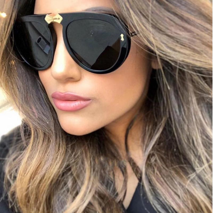 New Rhinestone Inlaid Frame Folding Sunglasses