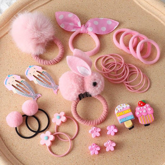 30Pcs/Lot Cute Rabbit Hair Band Clips Mini Flower Bows