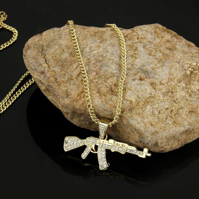 Punk Hip-hop Letter Full Diamond Necklace