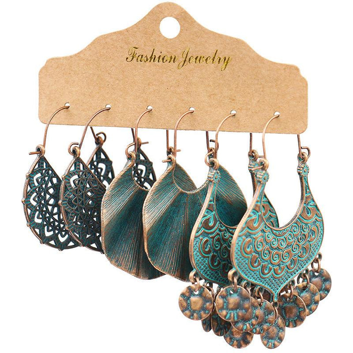 3 pairs/set Earrings Bohemian Style Jewelry X0X36216