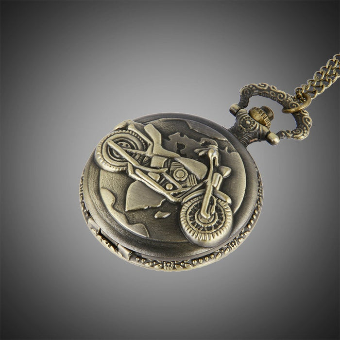 Motorcycle Bronze Pocket Watch