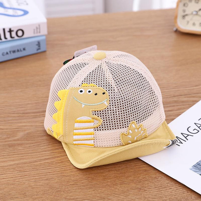Children's Summer Outdoor Cute Dinosaur Print Mesh Cap