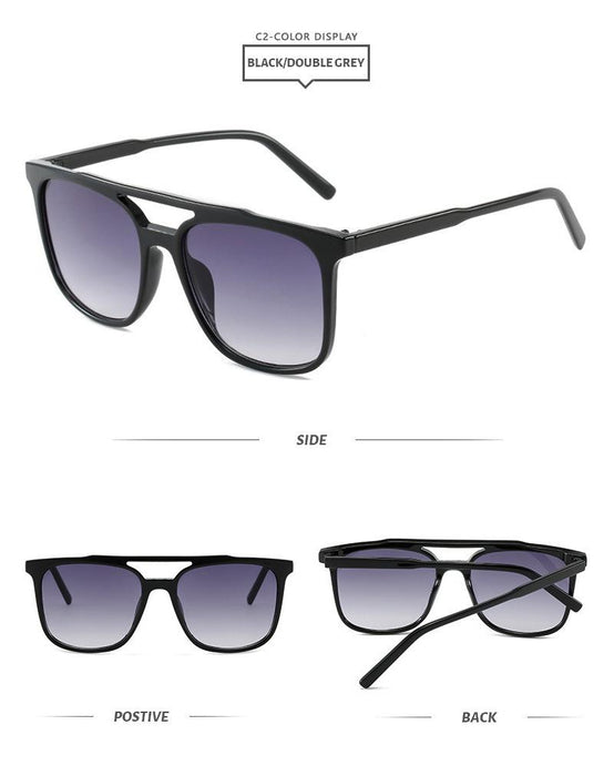 Square double beam Sunglasses Retro